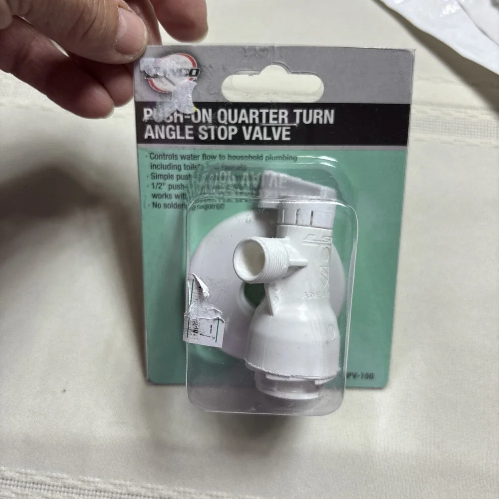 Danco Plastic Push-on Quarter Turn Angle Stop Valve, 0.1 lbs Weight (9DPV-100)